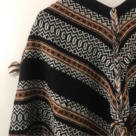 *Vintage* Arolan Kutomo pure wool Nordic knit zip Pirkko maki poncho - Picture 10 of 13